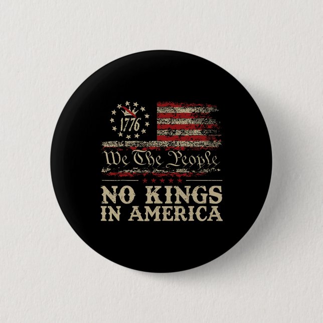 No Kings In America We The People Political Shirt  6 Cm Round Badge (Front)
