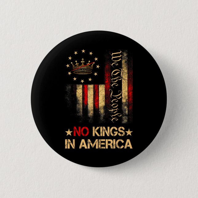 No Kings In America We The People Political Shirt  6 Cm Round Badge (Front)
