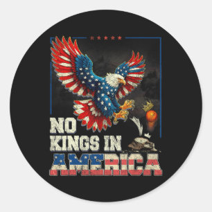 No Kings In America We The People Political Vintag Classic Round Sticker