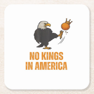 No Kings In America We The People Political Vintag Square Paper Coaster