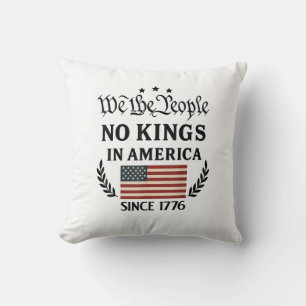 No Kings In America We The People Retro Classic Cushion