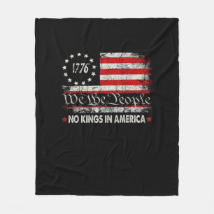 No Kings In America We The People Retro Cool Fleece Blanket