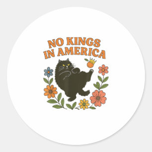No Kings In America We The People Retro For Girl C Classic Round Sticker