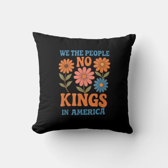 No Kings In America We The People Retro Lovers Cushion (Front)