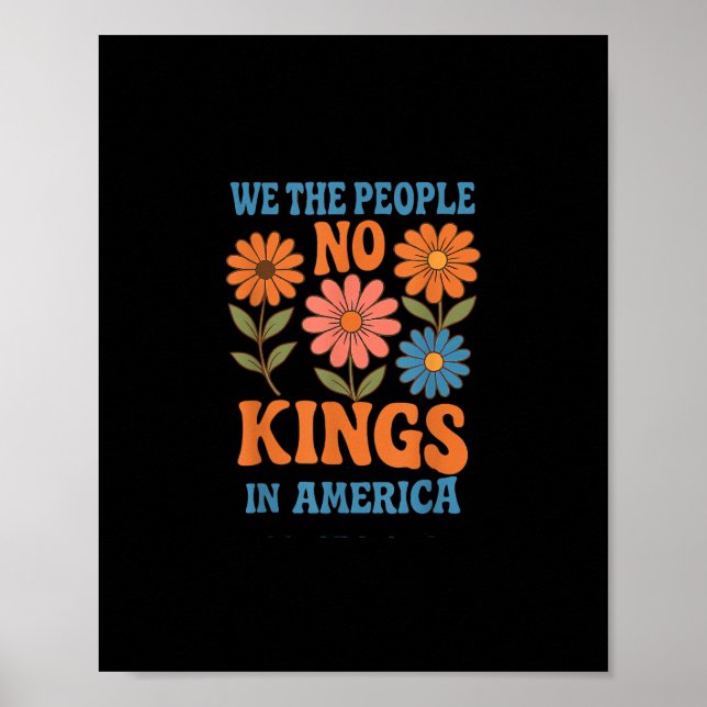 No Kings In America We The People Retro Lovers Poster (Front)