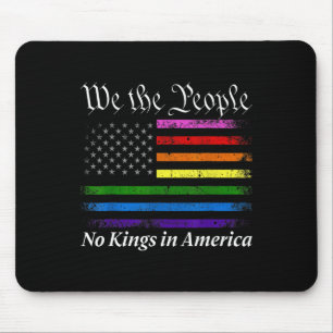 No Kings In America We The People Us Flag Mouse Pad