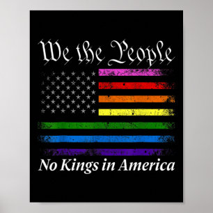No Kings In America We The People Us Flag  Poster