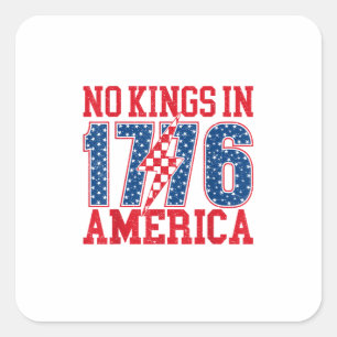 No Kings In America We The People Vintage Square Sticker