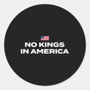 No Kings In America With Usa Flag Classic Round Sticker