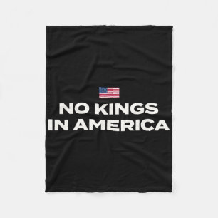 No Kings In America With Usa Flag  Fleece Blanket