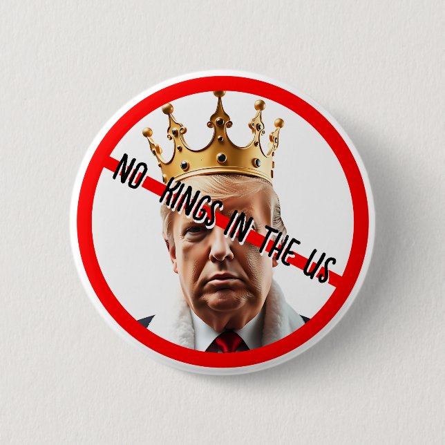 No Kings in American | Anti- Trump 6 Cm Round Badge (Front)