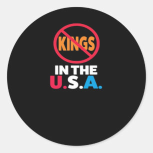 No Kings In The USA Classic Round Sticker