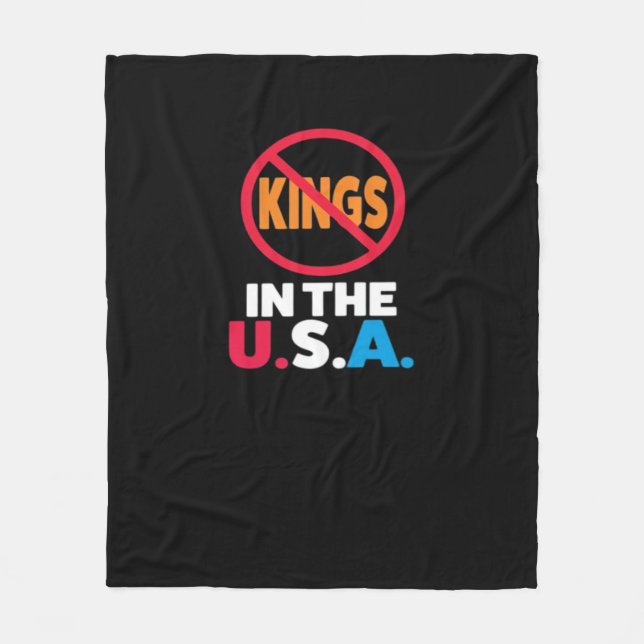 No Kings In The USA Fleece Blanket (Front)