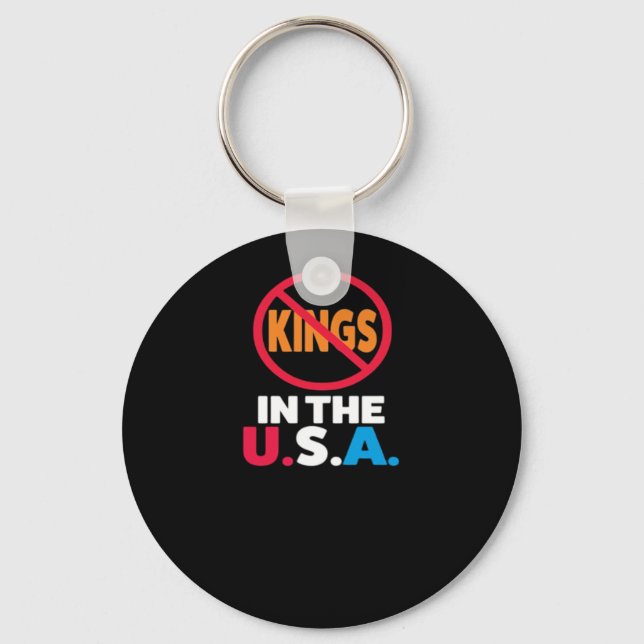 No Kings In The USA Key Ring (Front)