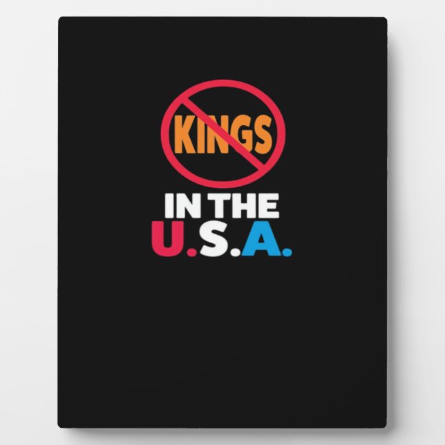 No Kings In The USA Plaque (Front)