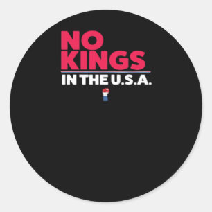 No Kings In The USA Trendy Graphic Classic Round Sticker