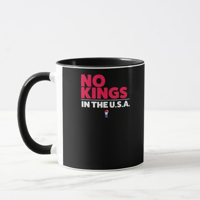 No Kings In The USA Trendy Graphic Mug (Left)