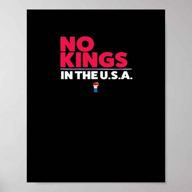No Kings In The USA Trendy Graphic Poster (Front)