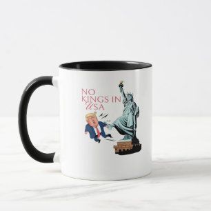 No Kings In USA Statue Of Kicking Out Fump Classic Mug