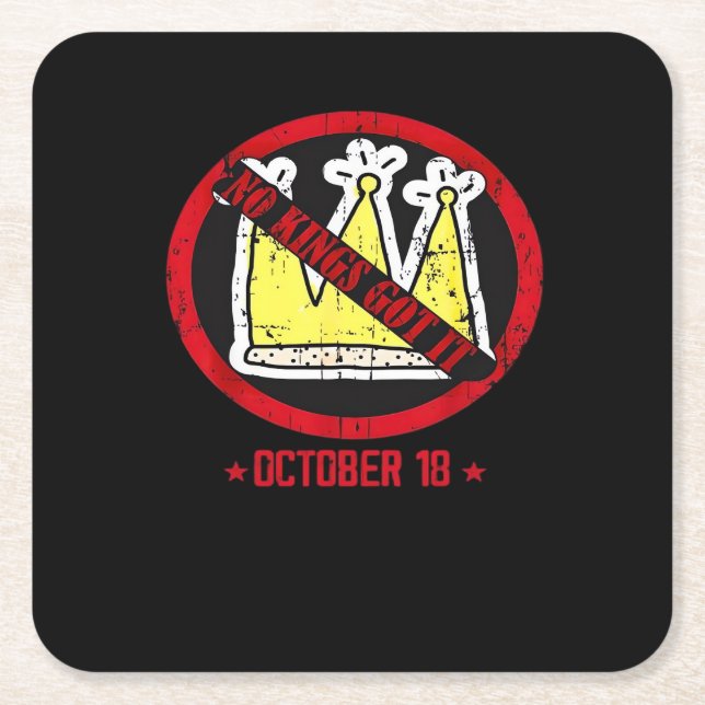 No Kings It Classic Creative Style Square Paper Coaster (Front)