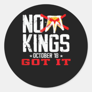 No Kings It Classic Minimal Design Classic Round Sticker