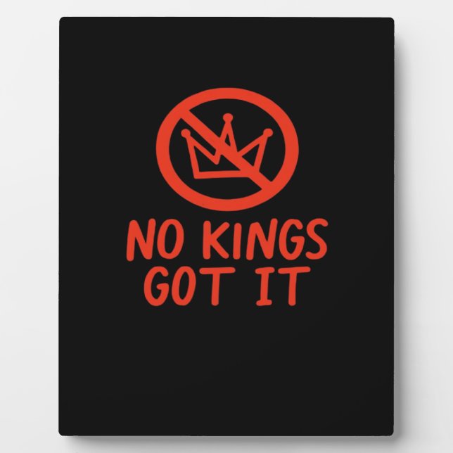 No Kings It Patriotic Style Plaque (Front)