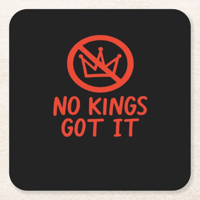 No Kings It Patriotic Style Square Paper Coaster (Front)