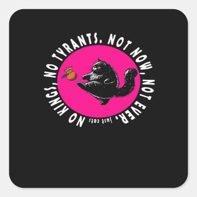 No Kings, Just Cats Essential Square Sticker (Front)