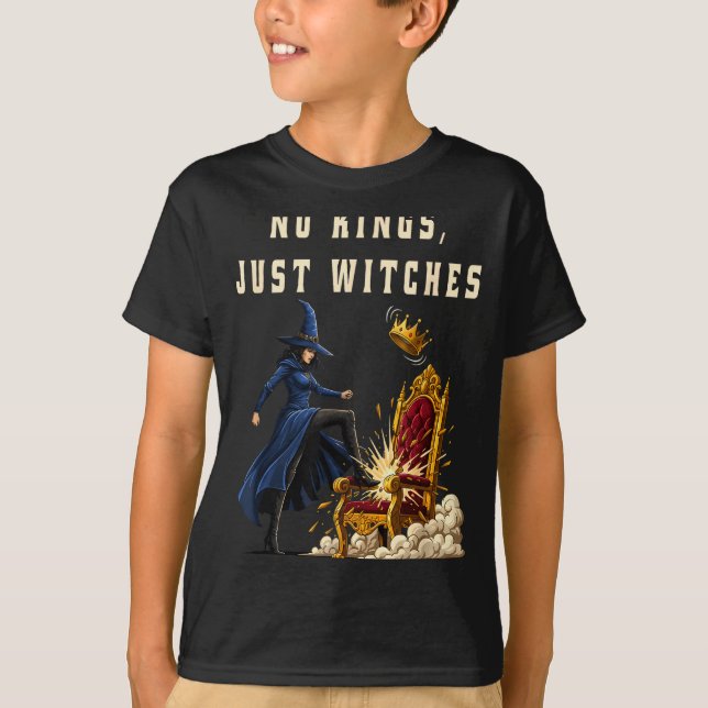 No Kings Just Witches Funny Witchcore Halloween Ar T-Shirt (Front)