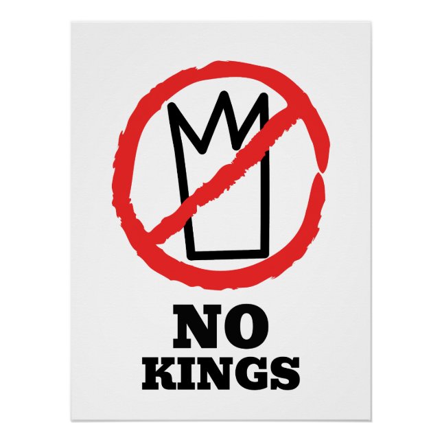 No kings logo, crown red stop sign design (Front)