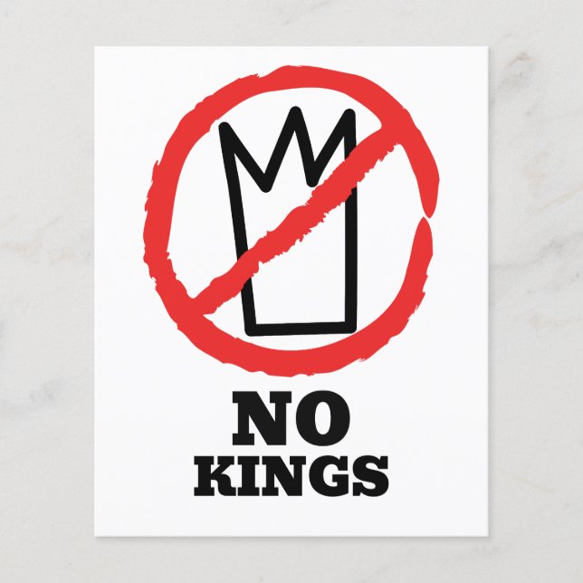 No kings logo, crown red stop sign design flyer (Front)