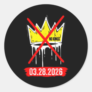 No kings march 28 2026 no kings day us flag vintag classic round sticker