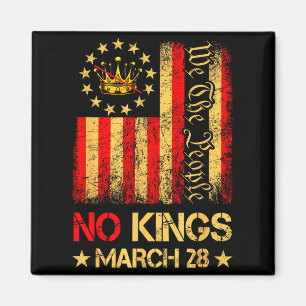 No kings march 28 2026 no kings day us flag vintag magnet