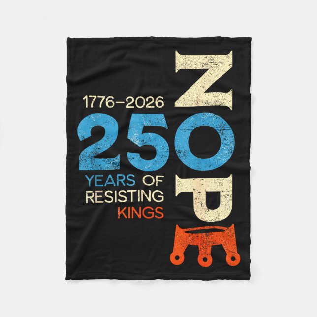 No kings march 28 2026 protest sign  fleece blanket (Front)