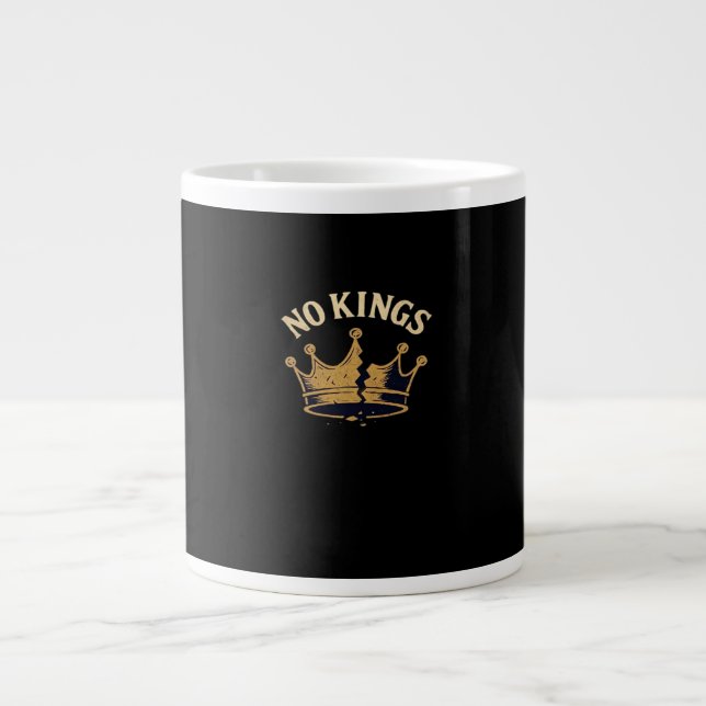 No Kings Minimal Clean Large Coffee Mug (Front)