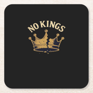 No Kings Minimal Clean Square Paper Coaster