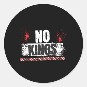 No Kings No Authoritarians Trump March Walk Stand Classic Round Sticker