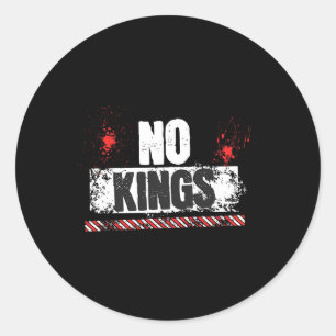 No Kings No Authoritarians Trump March Walk Stand Classic Round Sticker
