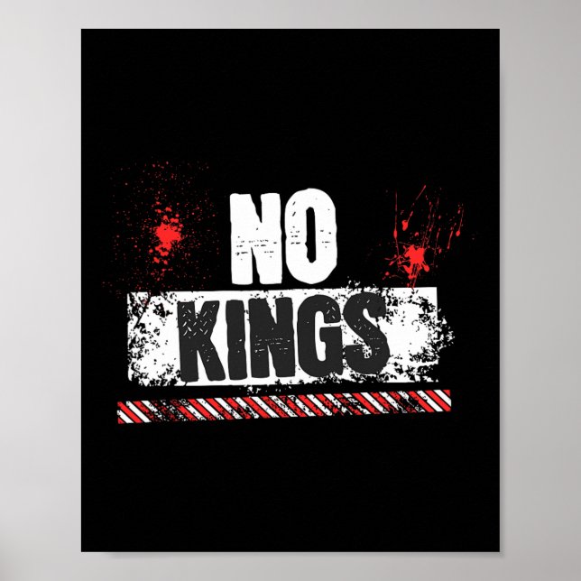 No Kings No Authoritarians Trump March Walk Stand  Poster (Front)