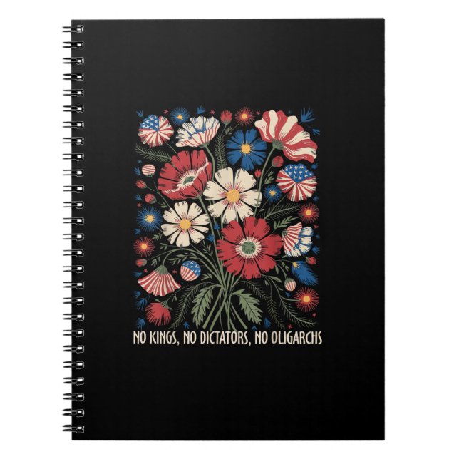 No Kings No Dictators No Oligarchs In America Funn Notebook (Front)