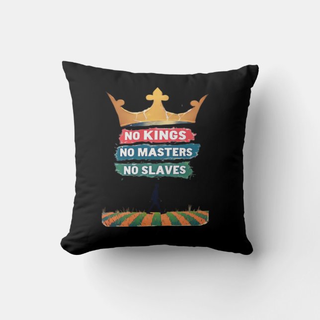 No Kings No Masters No Slaves Anti Authoritarian P Cushion (Front)