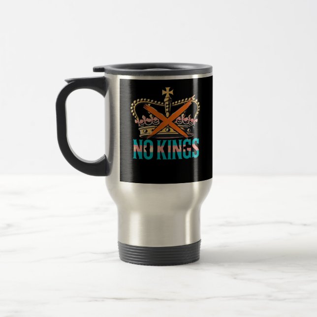 No Kings No Oligarchs  Travel Mug (Left)