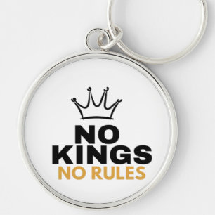 No Kings No Rules Minimal Crown Graphic Design Key Ring