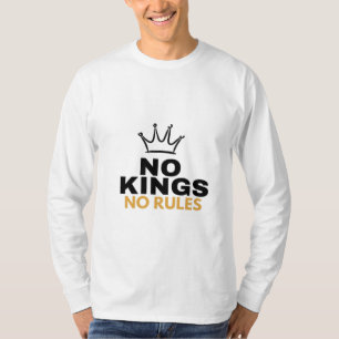 No Kings No Rules Minimal Crown Graphic Design T-Shirt