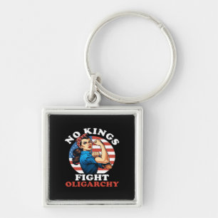 No Kings Oligarchy Retro Classic Key Ring