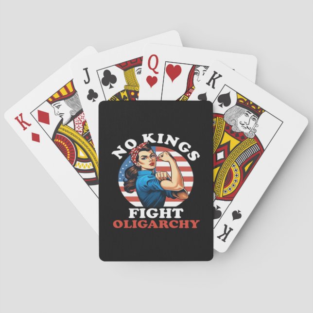 No Kings Oligarchy Retro Classic Playing Cards (Back)