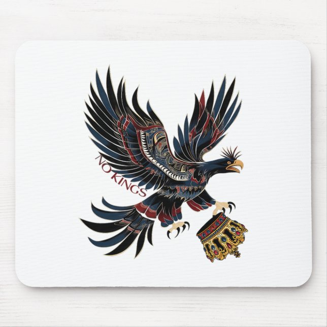 No Kings Political Protest Subtle Statement Graphi Mouse Pad (Front)