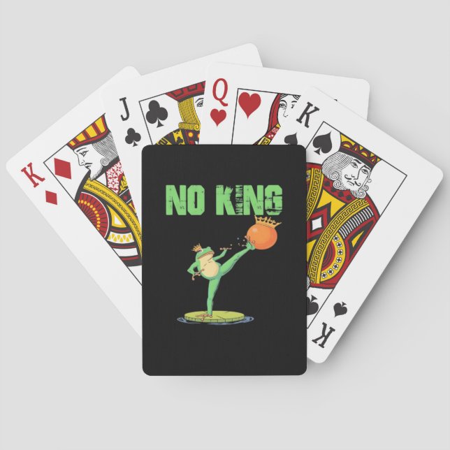 No Kings Portland Frog Protest – Funny Anti-Author Playing Cards (Back)