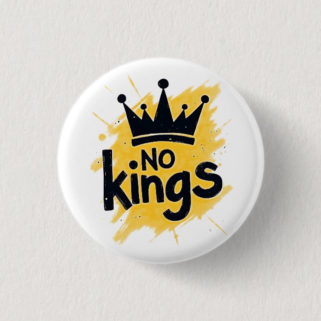 No Kings – Power to the People Design 3 Cm Round Badge (Front)