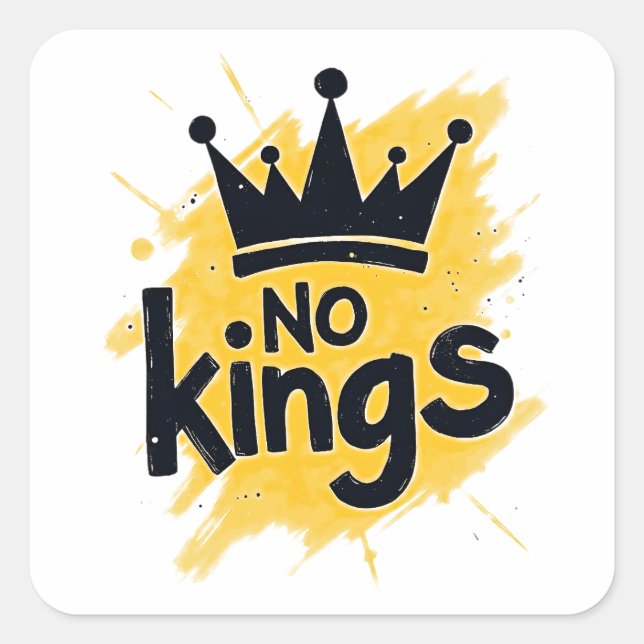 No Kings – Power to the People Design Square Sticker (Front)